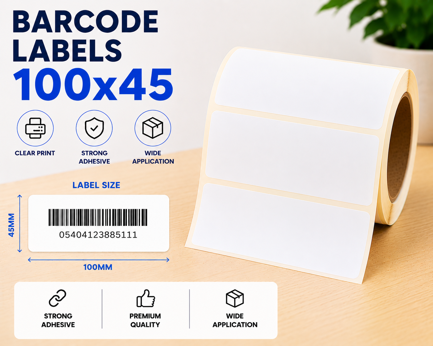 Barcode Label 100x45 (1 Label/Row)