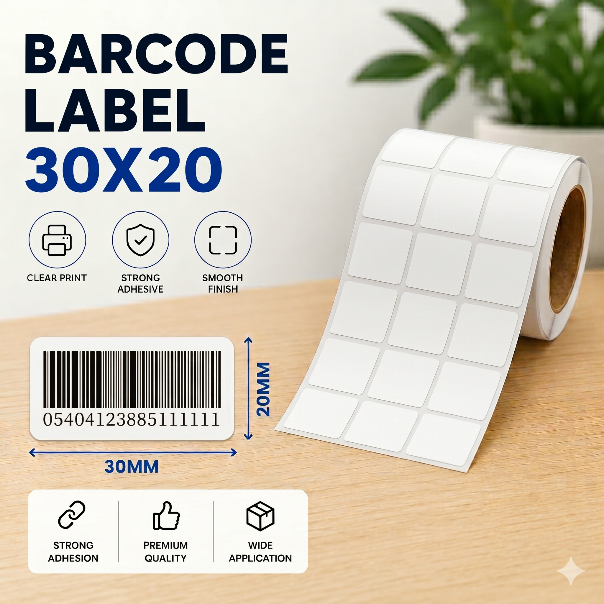 Barcode Label 30x20 (3 Labels/Row)
