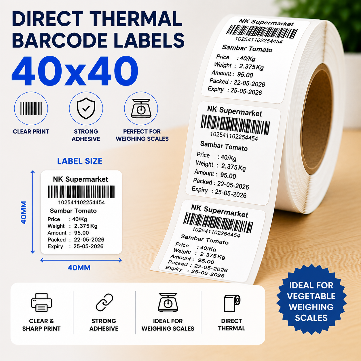 Weighing Machine Label 40x40
