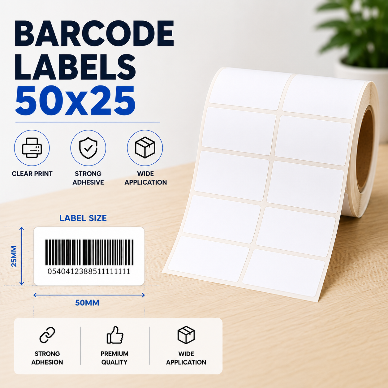 Barcode Label 50x25 (2 Labels/Row)