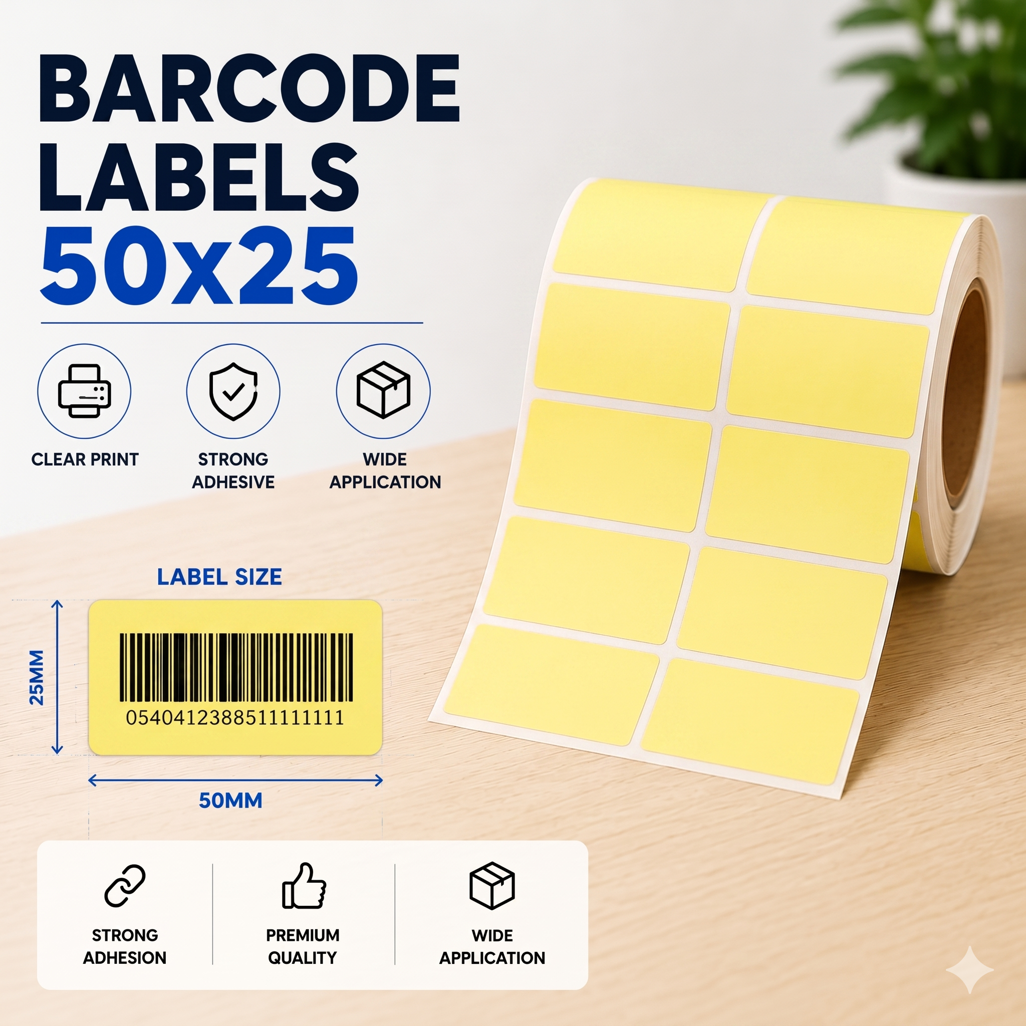 Barcode Label 50x25 (2 Labels/Row)