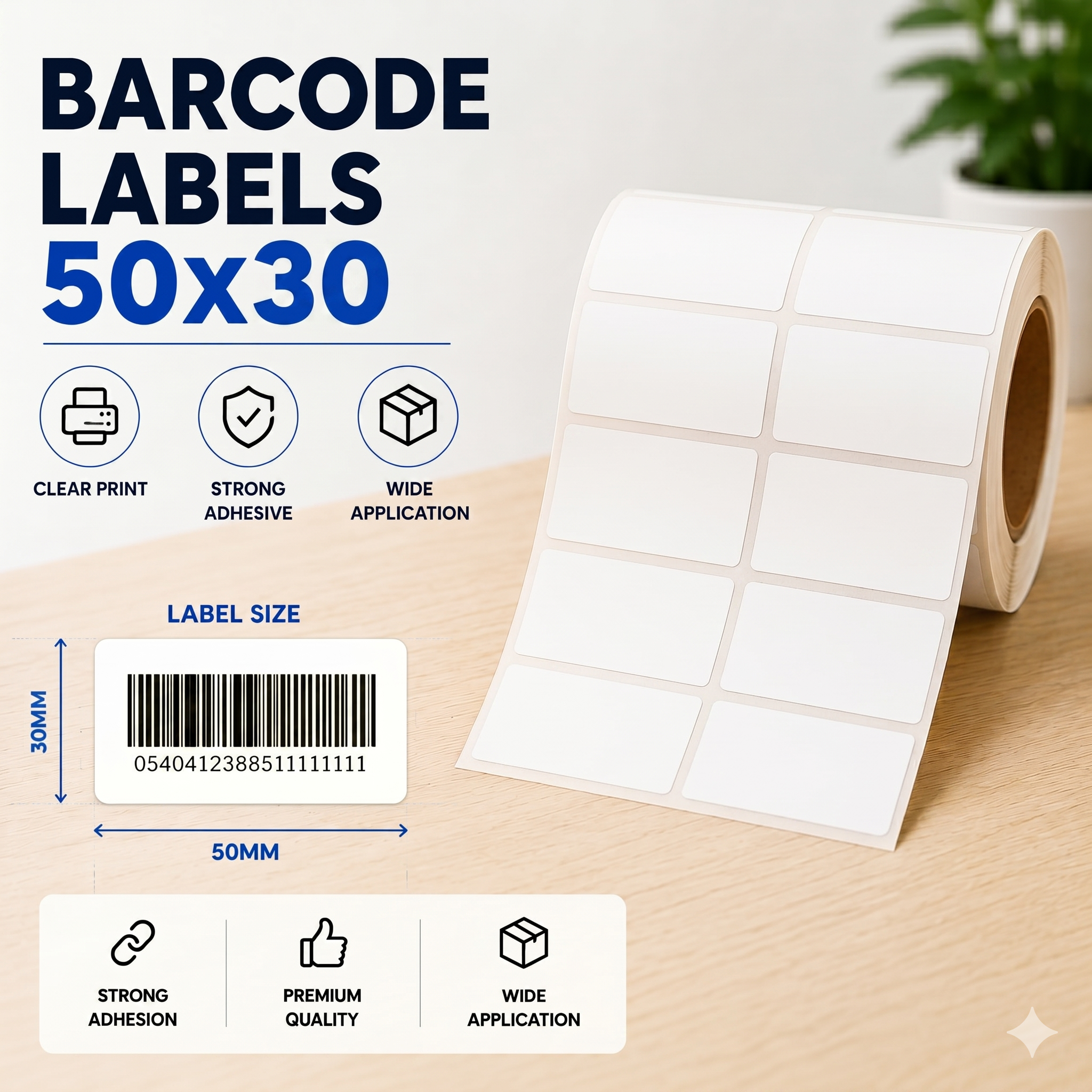 Barcode Label 50x30 (2 Labels/Row)