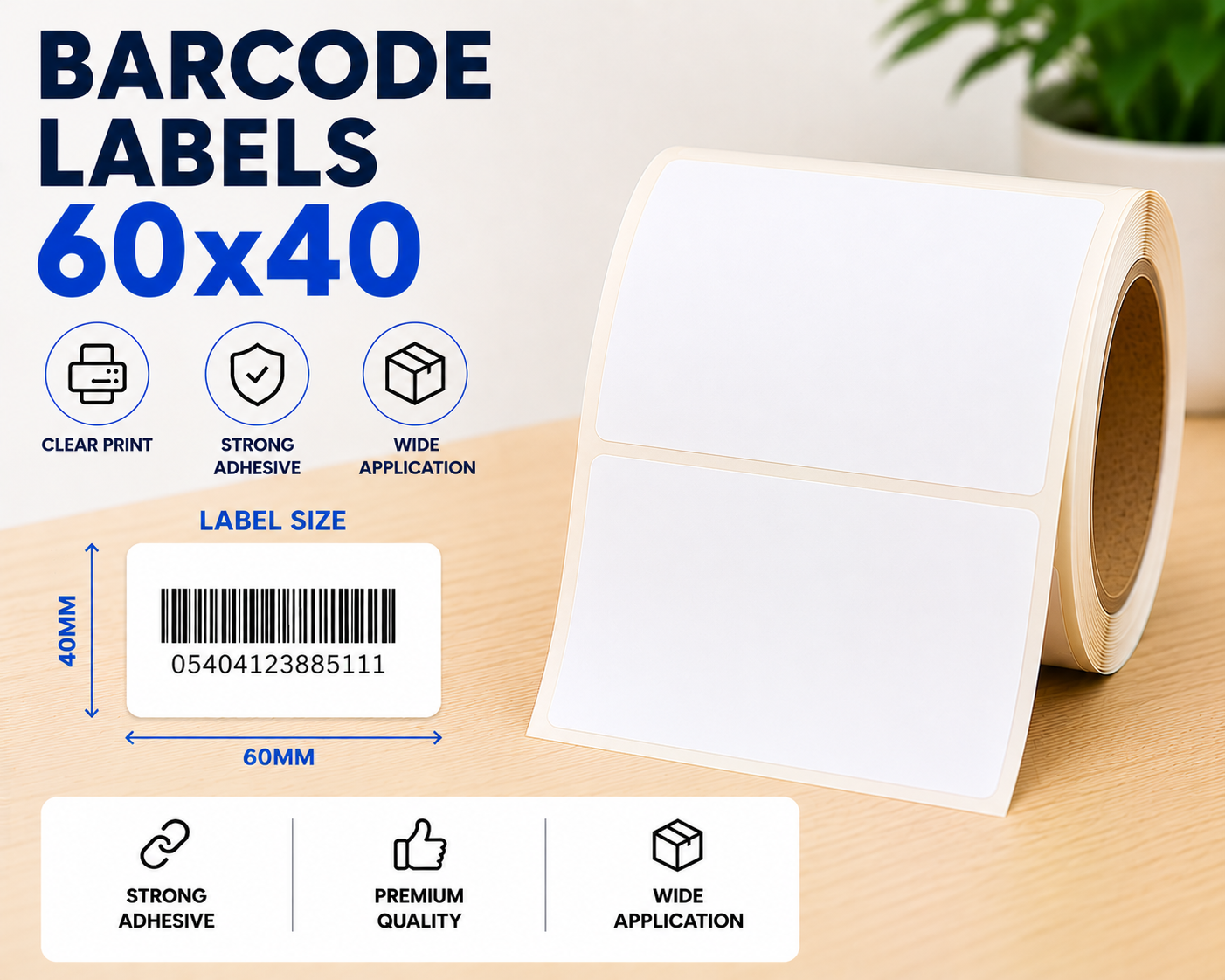 Barcode Label 60x40 (1 Label/Row)