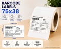 Barcode Label 75x38 (Single Label/Row)