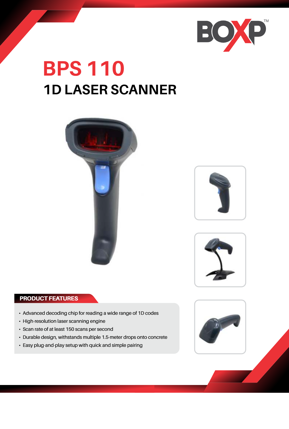 Barcode Scanner BoxP BPS 110 1D Wired