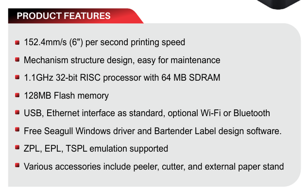 BoxP BP4206e Direct Thermal Barcode Printer (USB Interface Thermal Transfer Printing 203dpi 1D, 2D Barcode, Black)