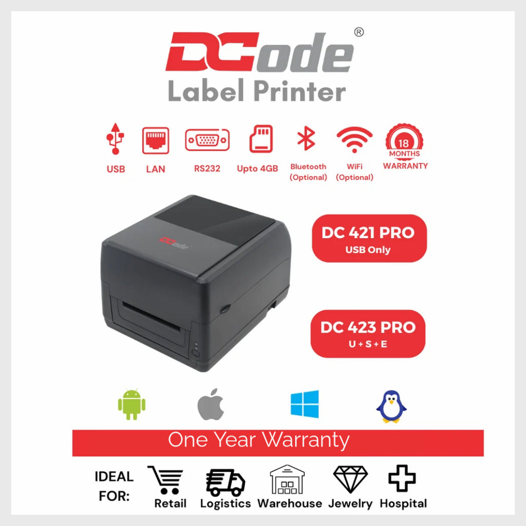 DCode Barcode Printer DC423 Pro-Black